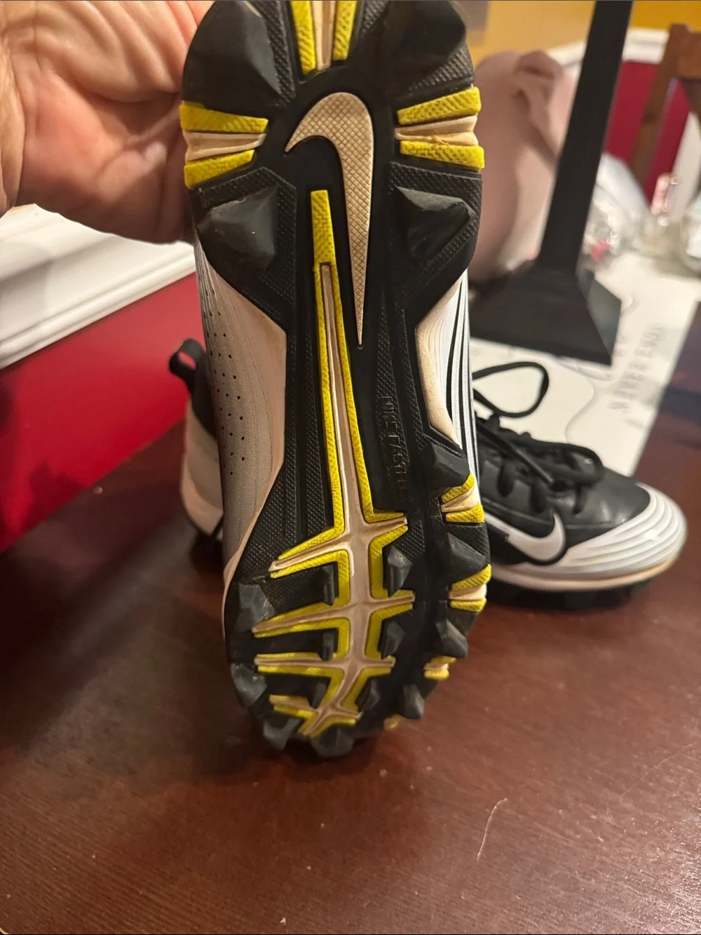 Nike Black and White Kids Vapor Cleats Sneakers